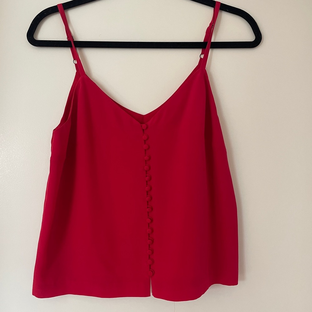 Madewell red silk tank top